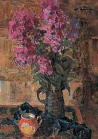 叶尔梅耶夫 1993年作 紫色瓶花